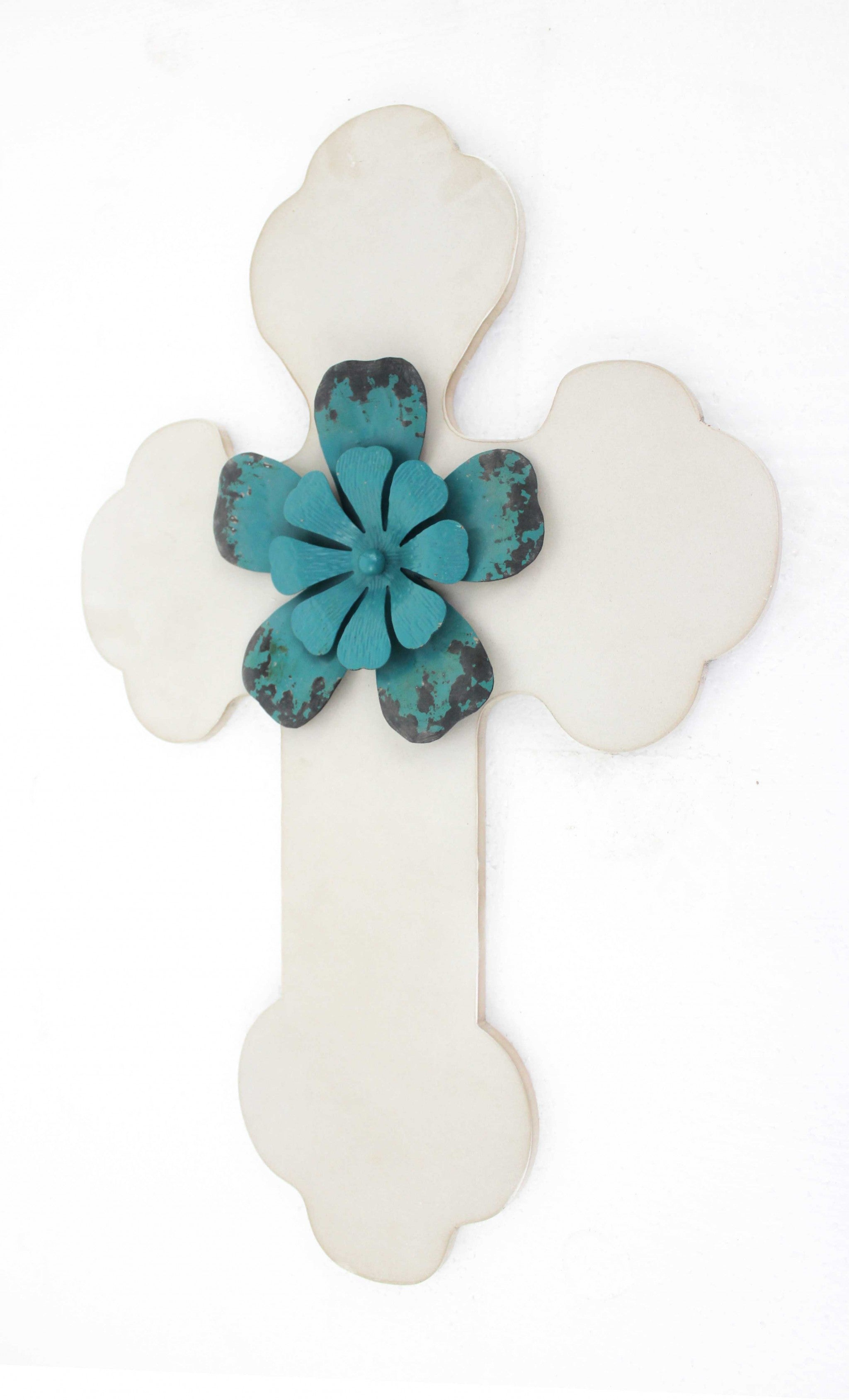 1" x 15.75" x 23.75" White, Rustic Cross Wooden - Wall Decor