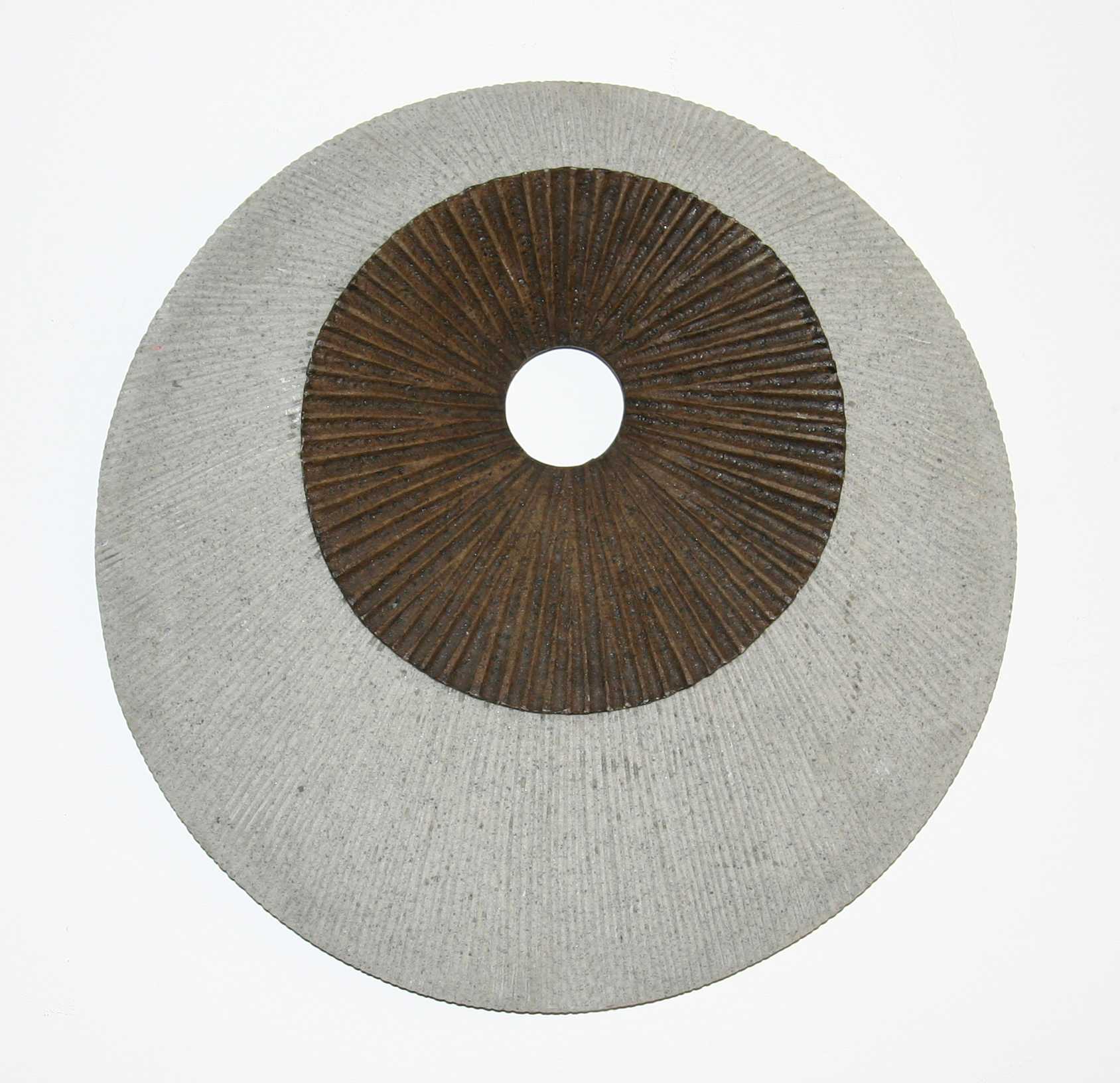 1" x 14" x 14" Brown & Gray, Round, Ribbed - Wall Decor