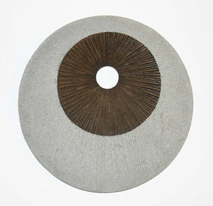 1" x 19" x 19" Brown & Gray, Round, Double Layer, Ribbed - Wall Decor