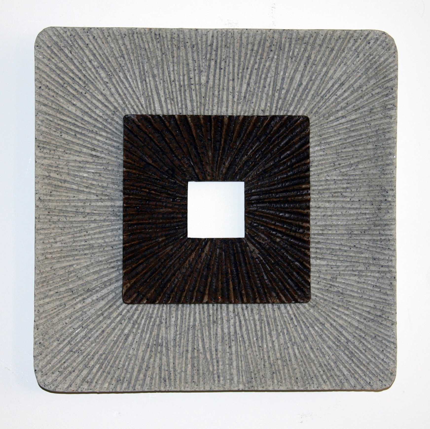 1" x 19" x 19" Brown & Gray, Enclave Square, Ribbed - Wall Art