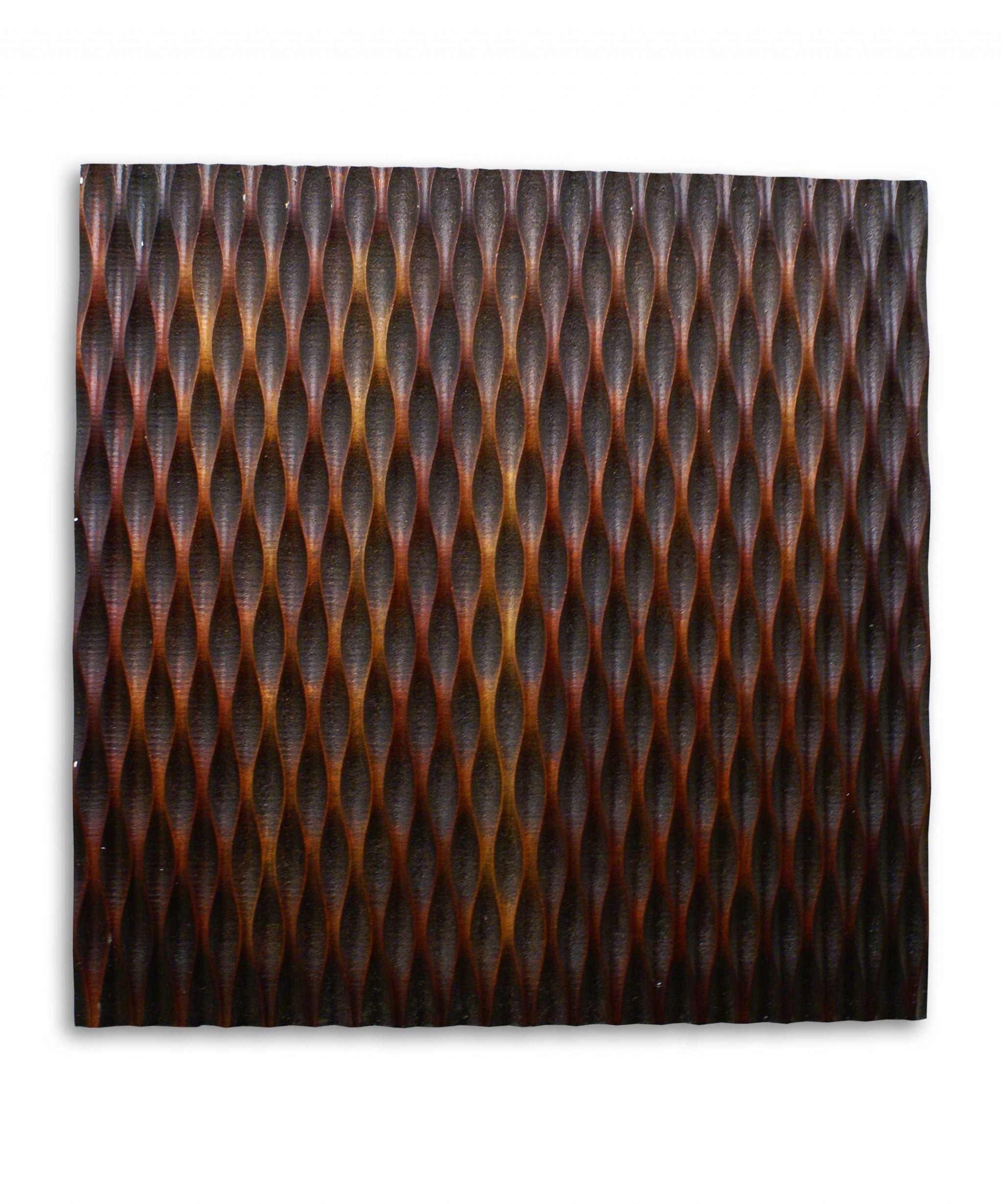 1" x 24" x 24" Brown, Metallic Ridge - Wall Art