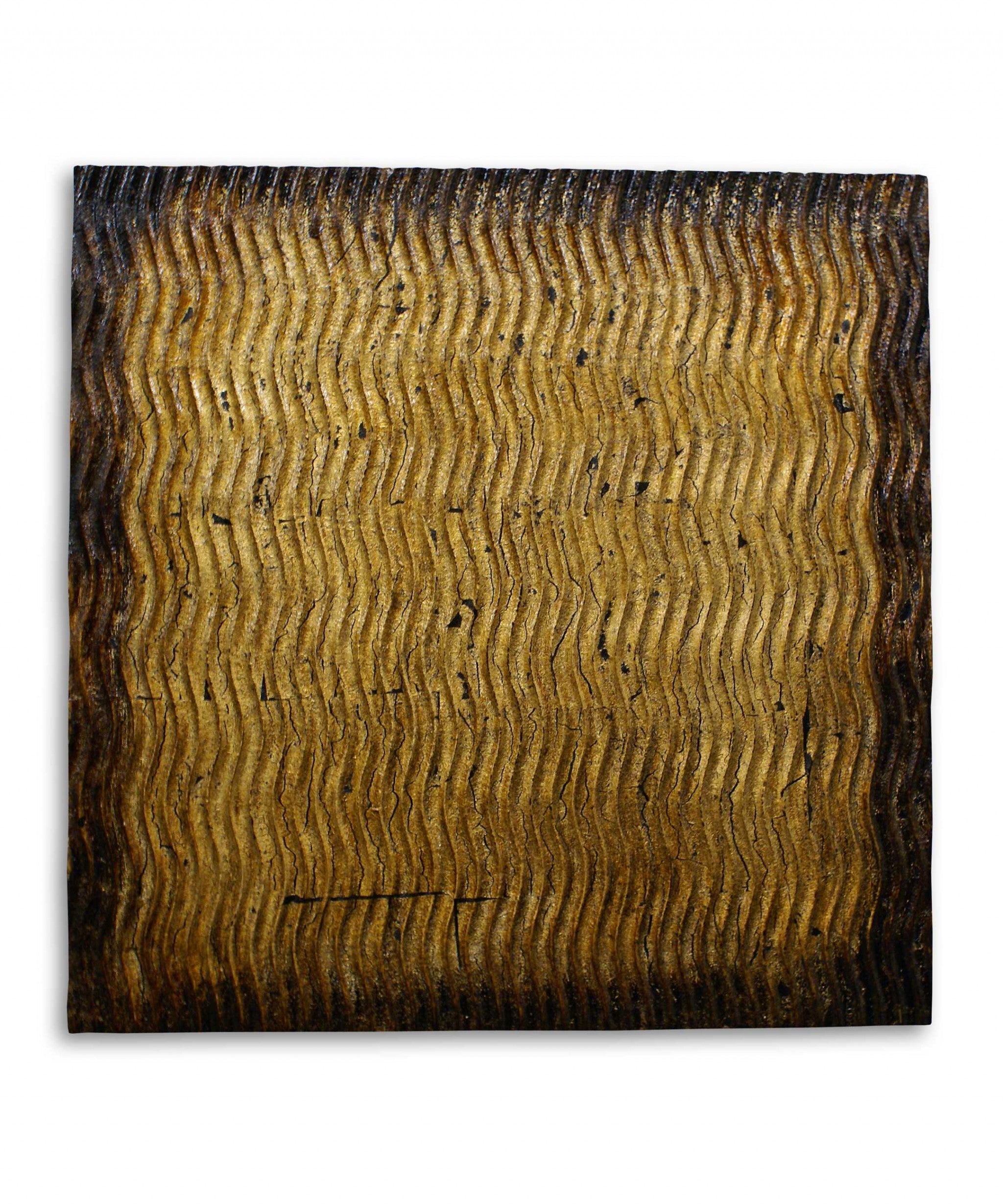 1" x 24" x 24" Bronze, Metallic S Pattern - Wall Art