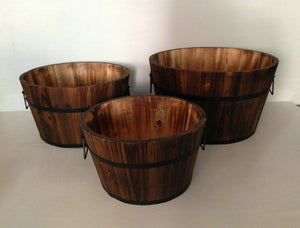 1" x 15" x 1" Brown, Wood, Garden Planter - 3 Piece