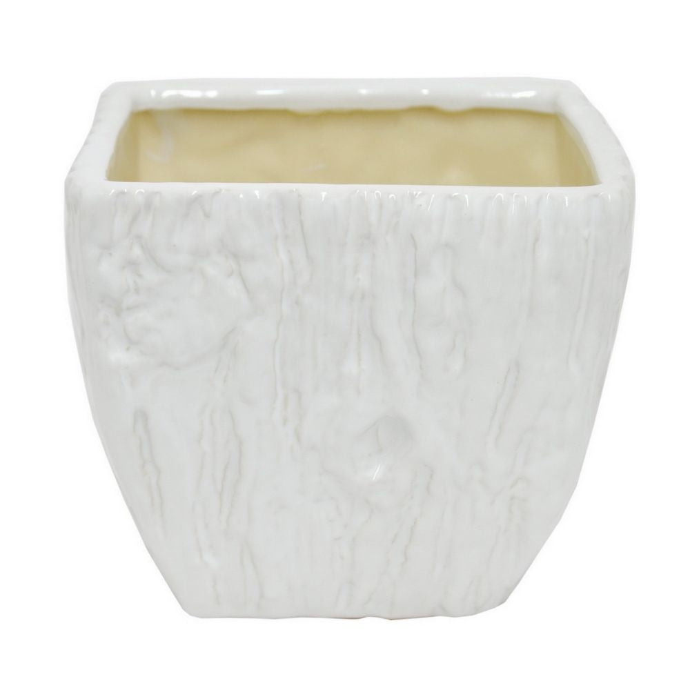 6.75" White Ceramic Pot