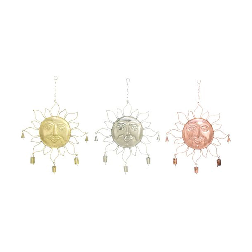 Appealing Metal Sun Windchime 3 Assorted