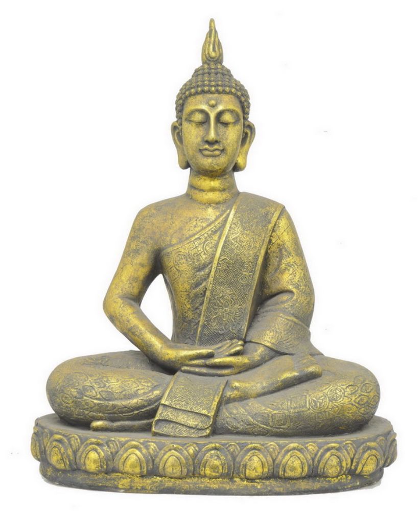 26.75" Antique Golden Sitting Buddha