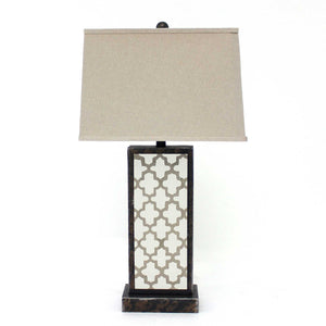 5.25" x 8" x 30" Bronze, Rock Floral Base - Table Lamp