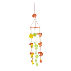 Kaleidoscopic Metal Elephant Wind Chime