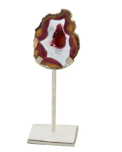 Splendid Silver Metal Agate Sculpture