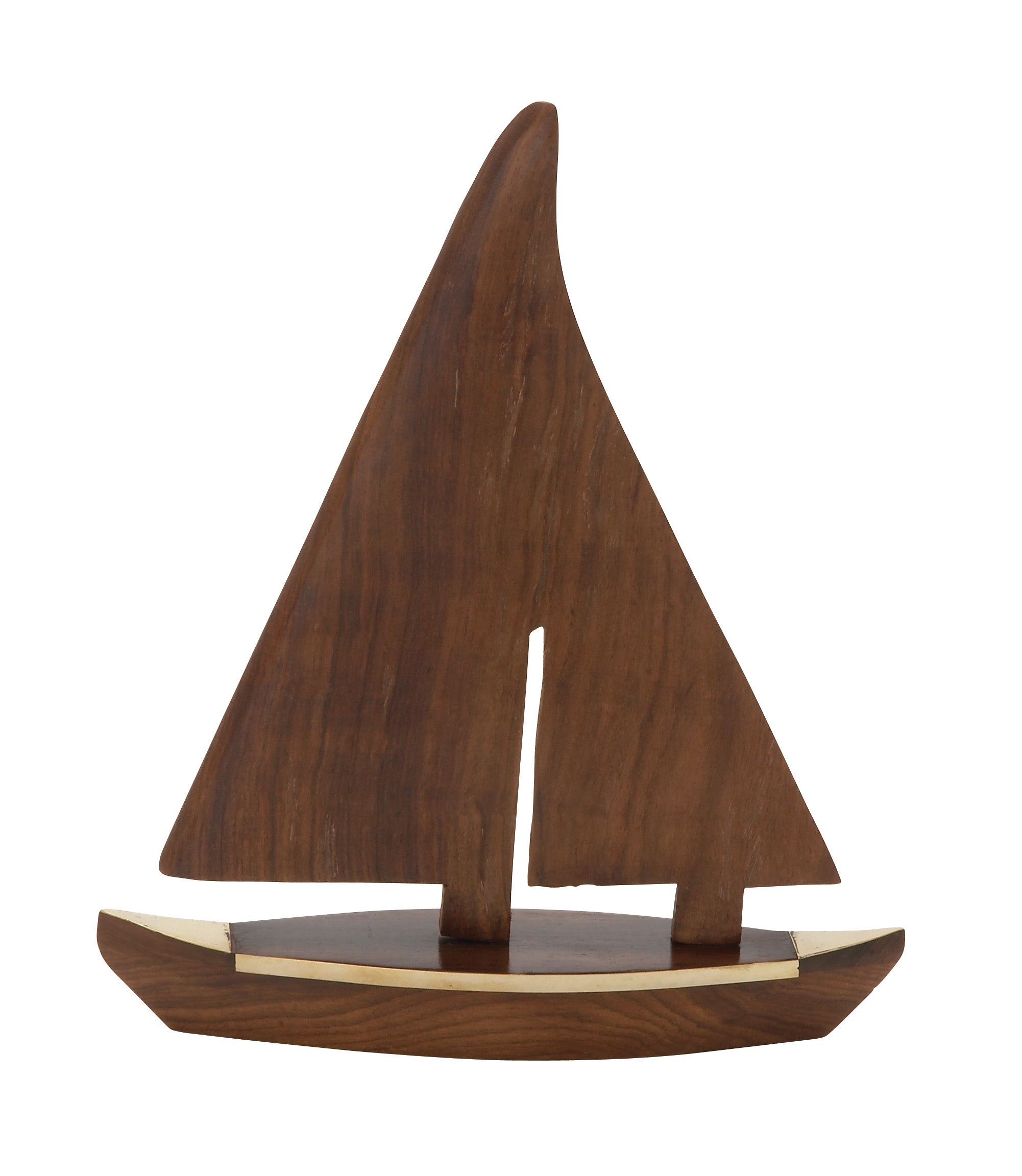 Quirky Wood Brass Sail Boat