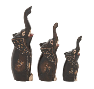 Wood Elephant Set Of 3