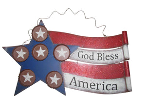 Qll104 12 Inch American Flag Metal Wall decor