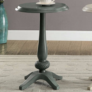 Round Accent Table, Antique Teal