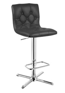 35" Black Leatherette and Steel Bar Stool