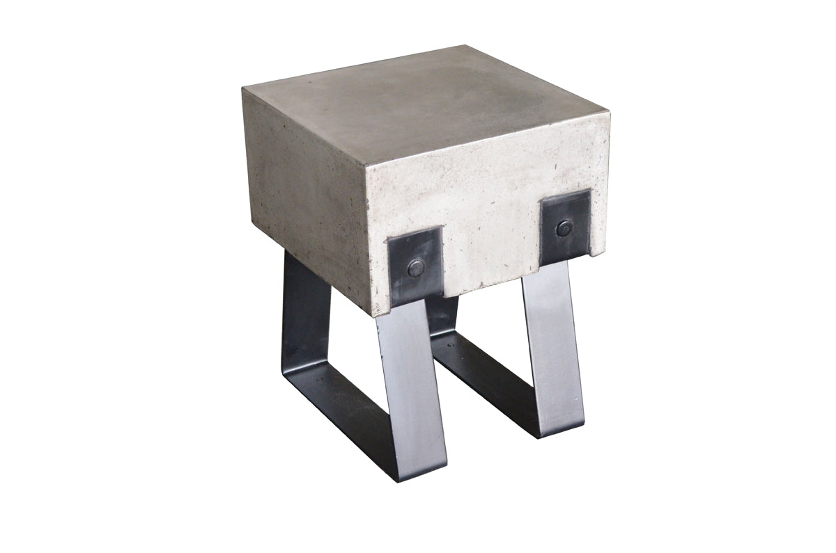 Modern Concrete & Black Stool