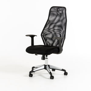 48" Black Plastic and Steel Office Chair