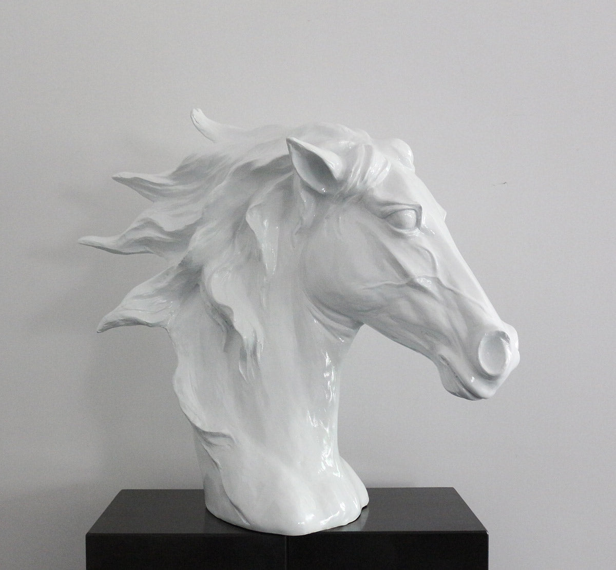 11" White Polyresin Horse Head Sculpture