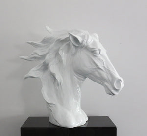 11" White Polyresin Horse Head Sculpture