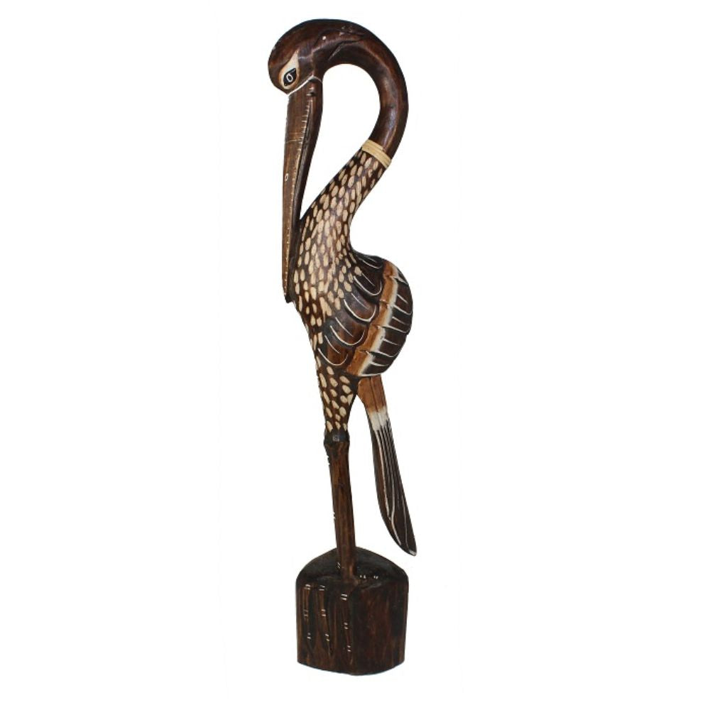 Appealing Wooden Flamingo Figurine