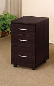 16" X 19" X 27" Espresso 3 Drawer File Cabinet