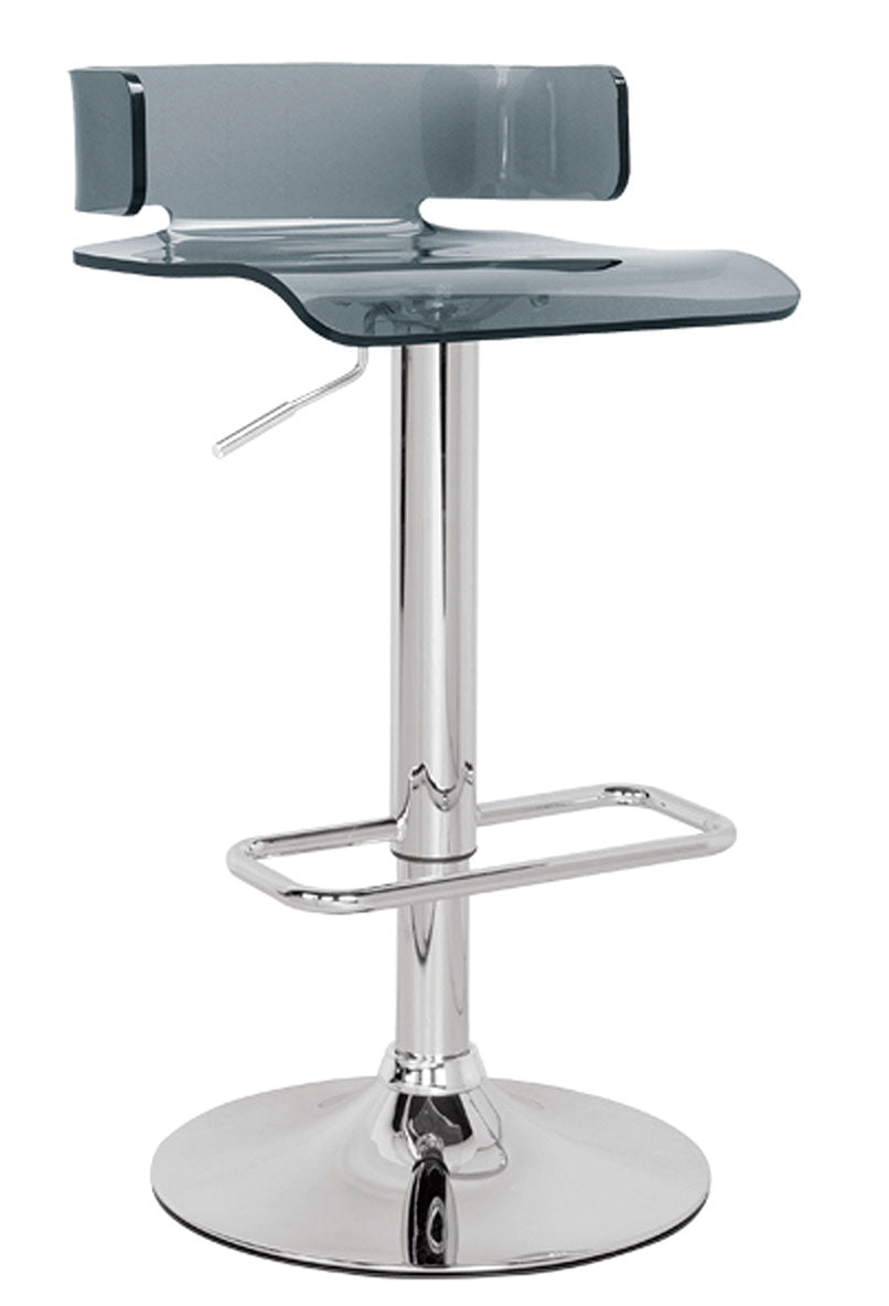 15" X 16" X 26" Gray And Chrome Swivel Adjustable Stool