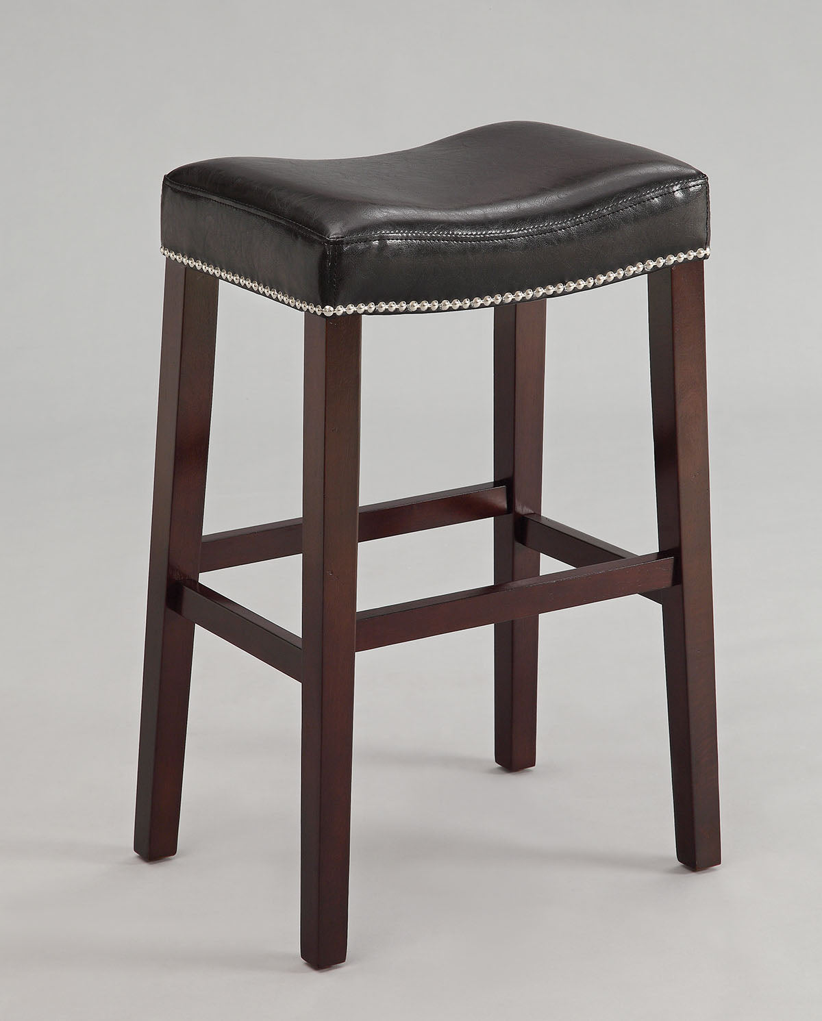 20" X 15" X 30" 2pc Black And Espresso Bar Stool