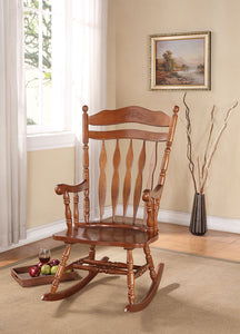 25" X 33" X 48" Dark Walnut Rubber Wood Rocking Chair