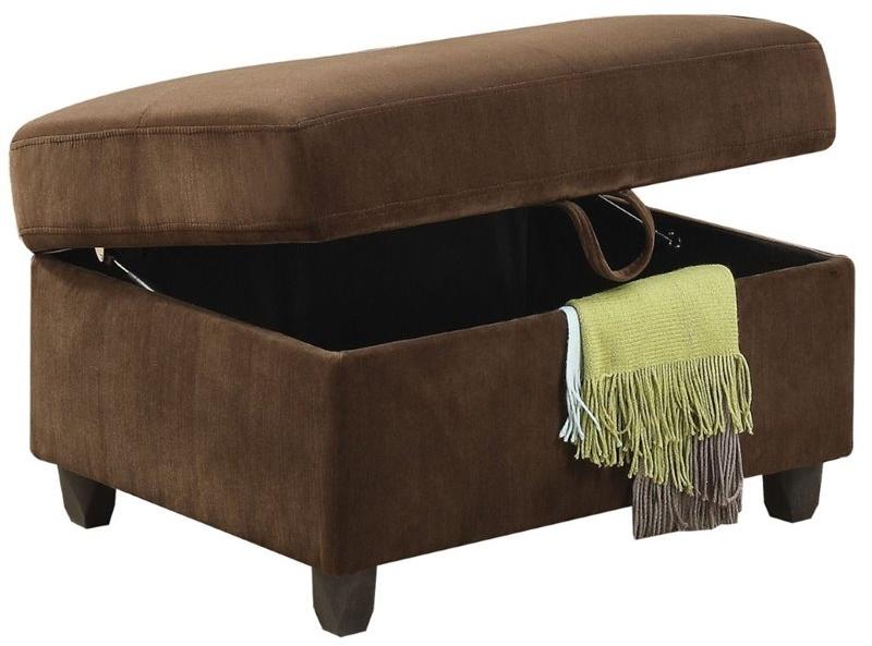 35" X 25" X 19" Chocolate Velvet Ottoman With Storage