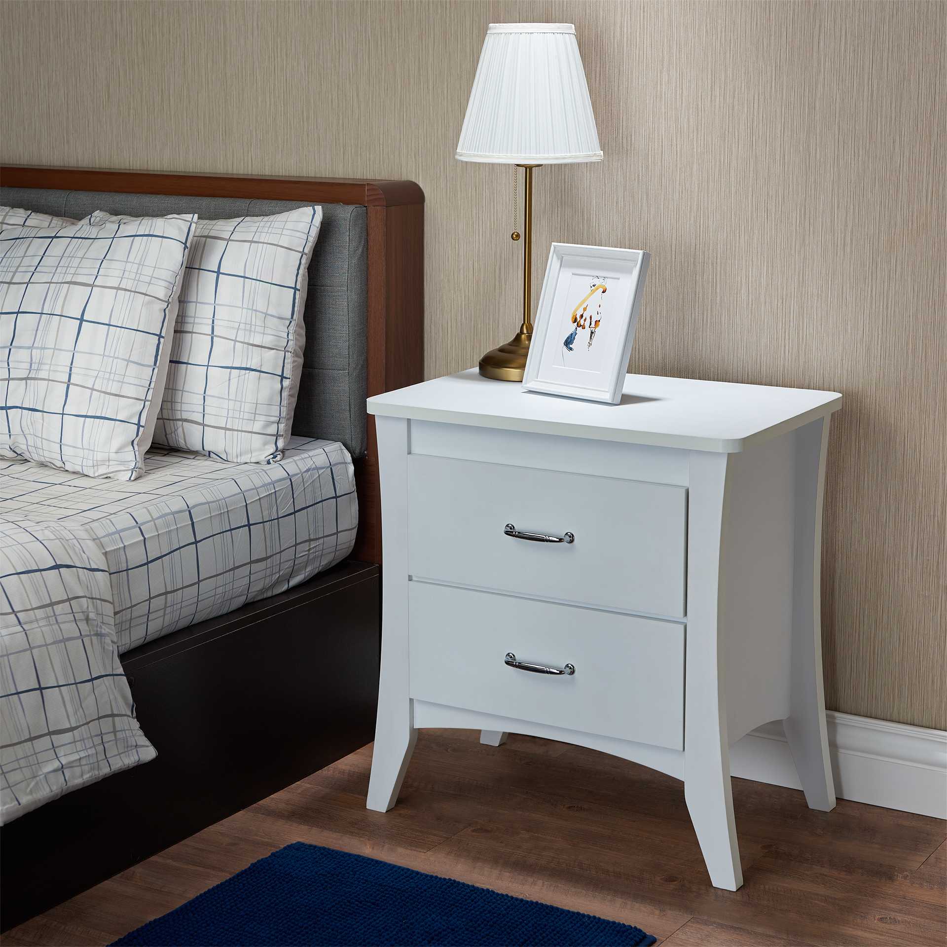 24" X 16" X 25" White Particle Board Nightstand