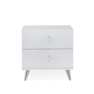 19.69" X 16.61" X 19.76" White Particle Board Nightstand