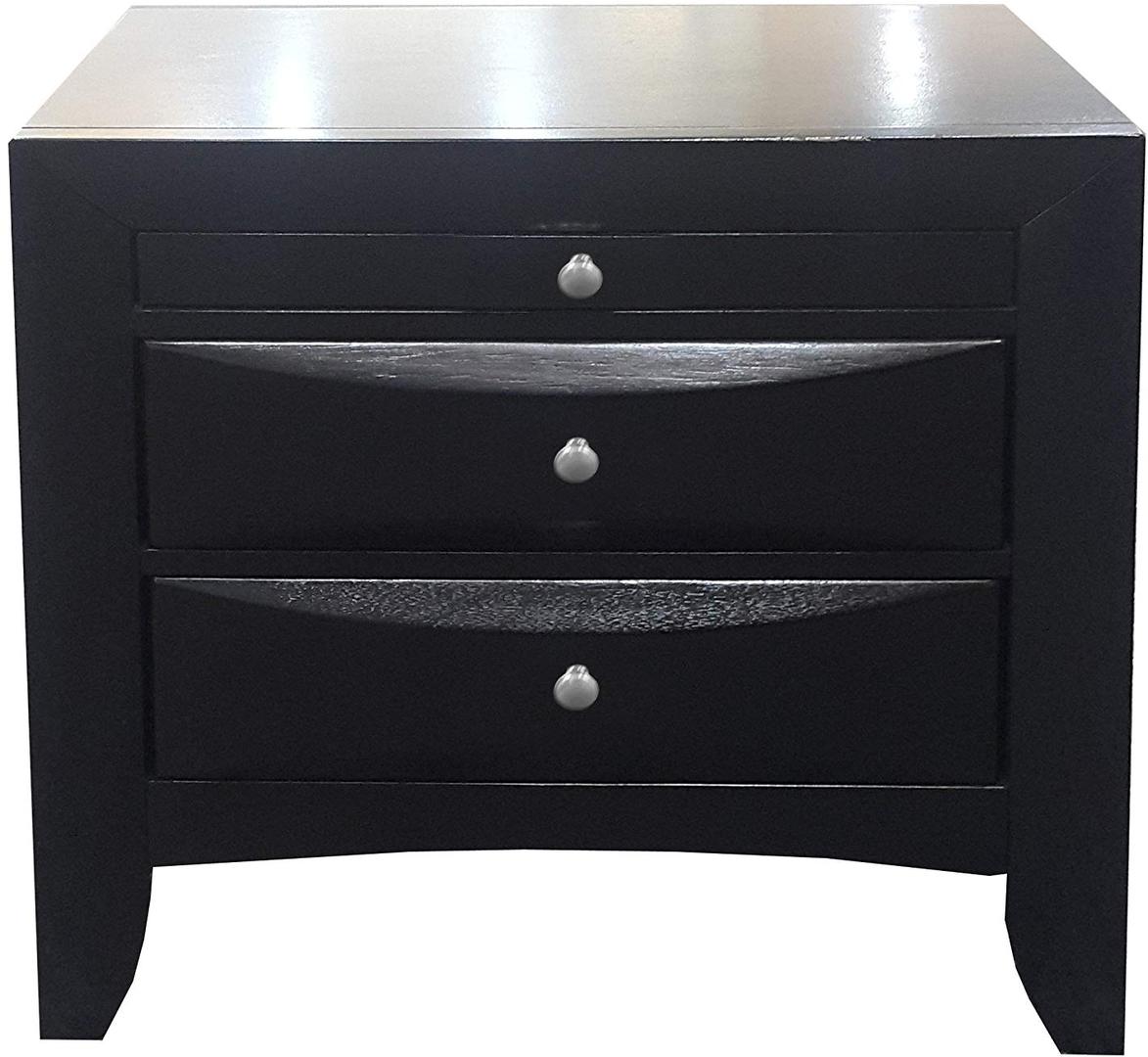 26" X 17" X 25" Black  Modern Nightstand