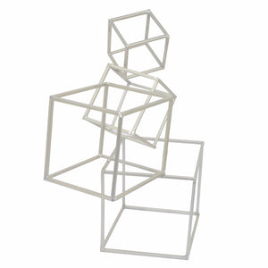 Metal Cubes Sculpture  - Silver