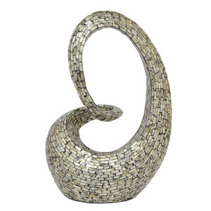 Resin Sculpture with Capiz Inlay, Gray