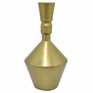 Uniquely Crafted Metal Vase - Antiqued Brass