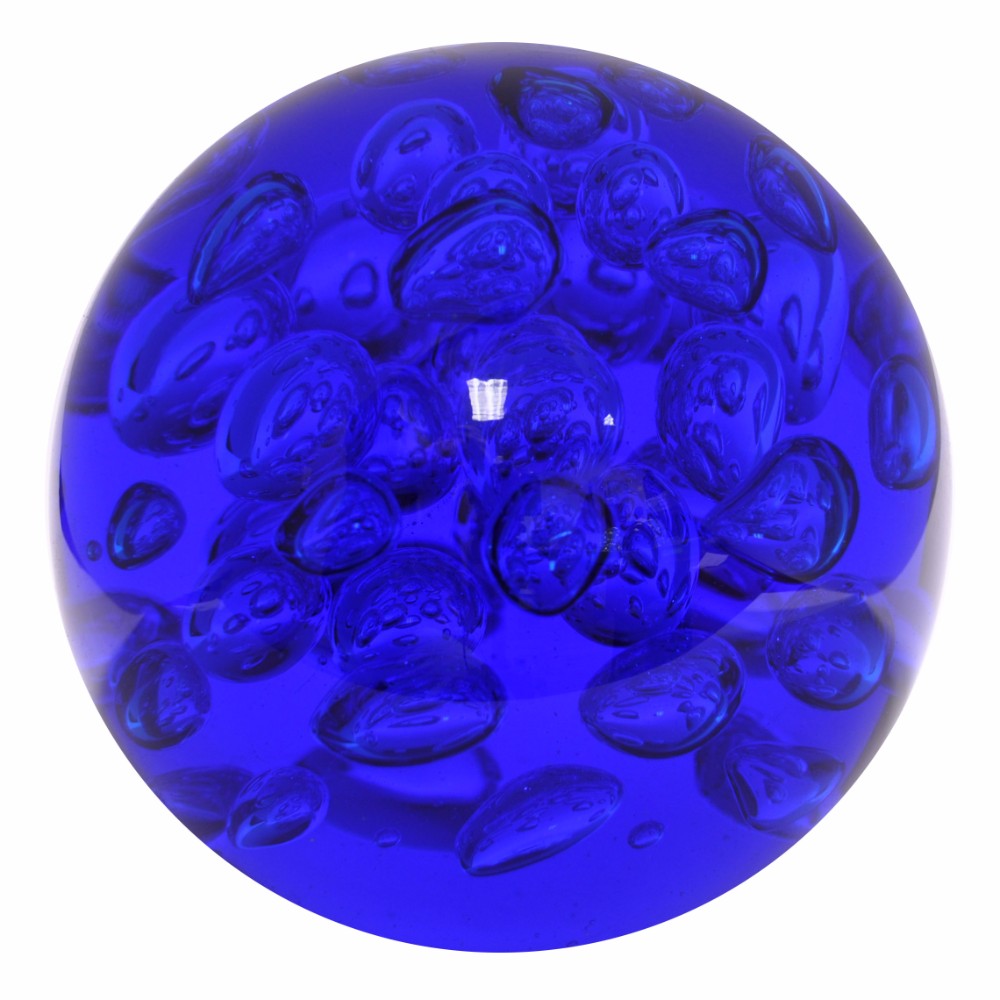 Bubble Blue Glass Orb - Blue