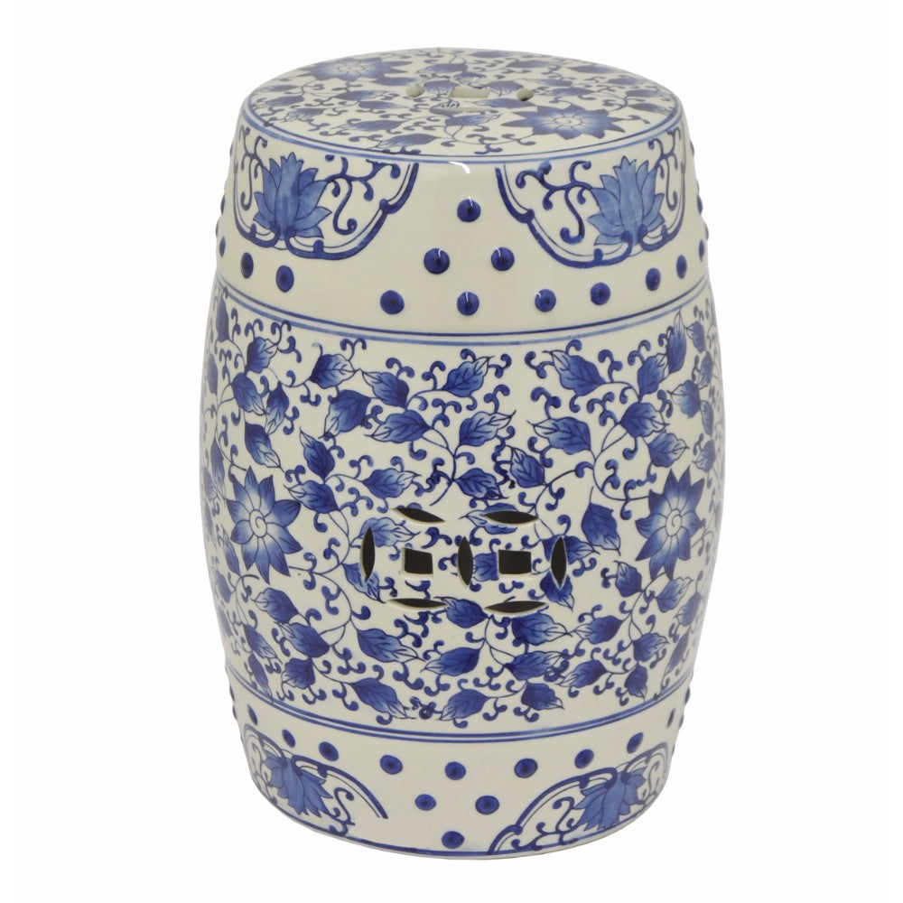 Attractive Ceramic Garden Stool - Blue