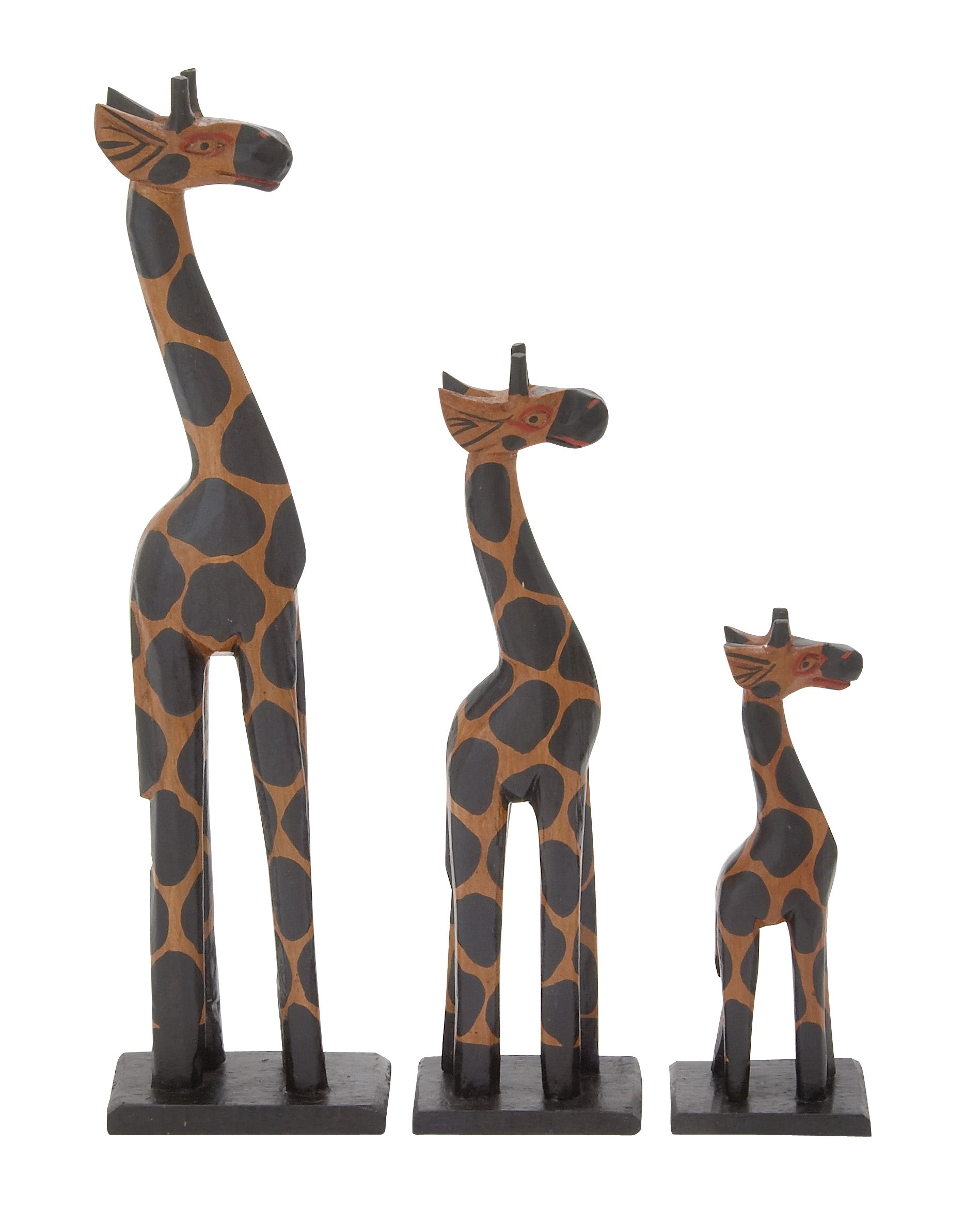 Elegant Wood Giraffe Set Of 3