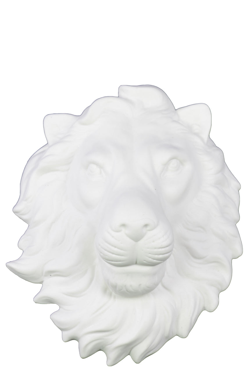 Trendy Ceramic Lion Head Wall Decor