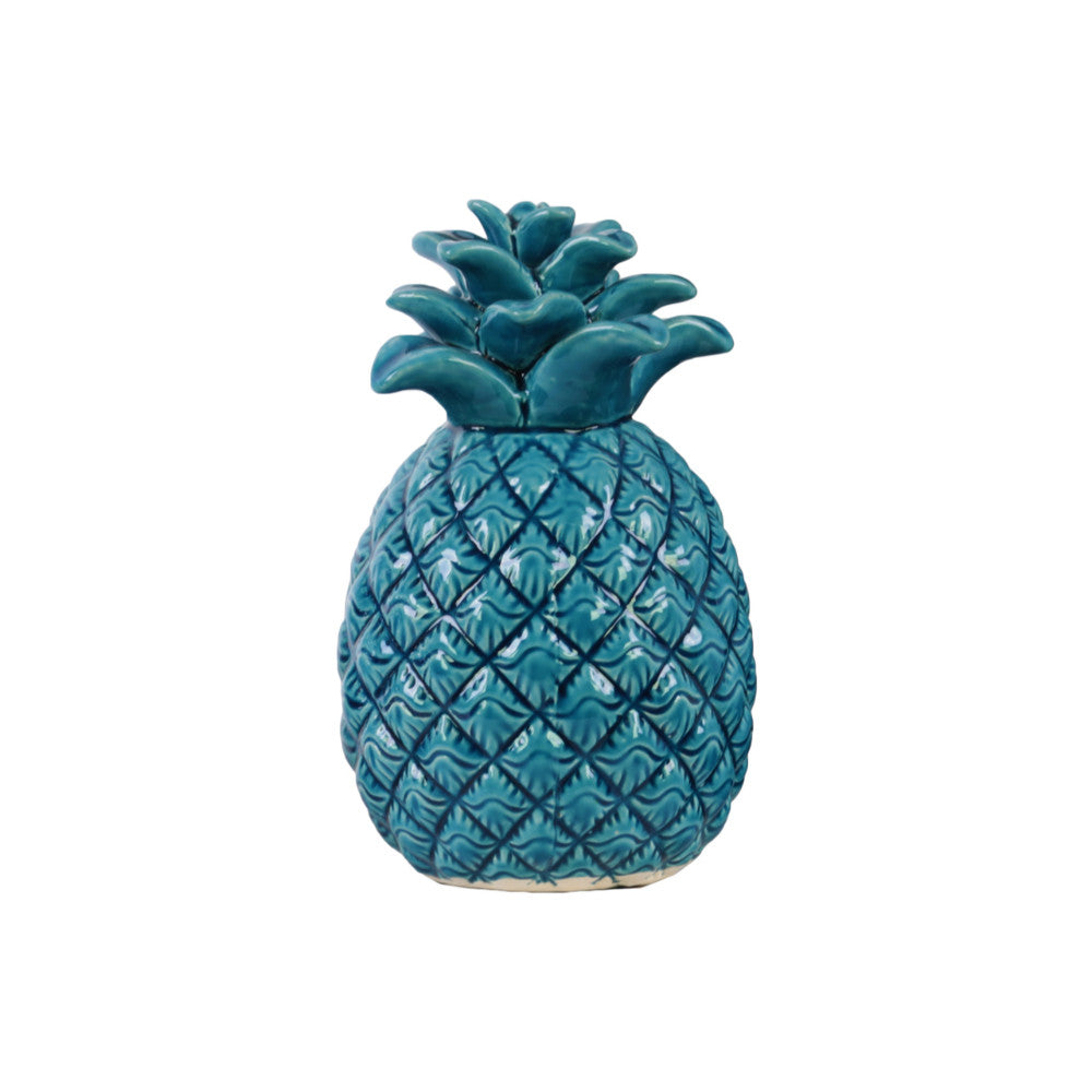 Delicious Pineapple Figurine with Embossed Lattice Design - Blue