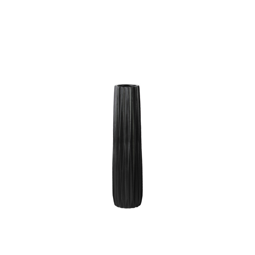 Elegantly Elongated Medium Round Vase - Black