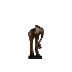 Standing Long-legged Elephant Figurine Small - Brown