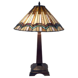 Exavyera Tiffany-style Stained-glass 2-light Table Lamp