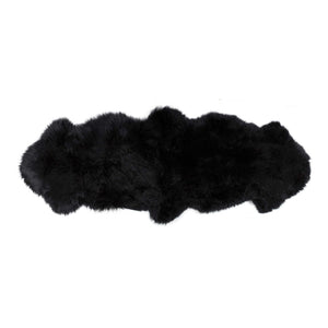 24" x 72" x 2" Black, Double Sheepskin - Area Rug