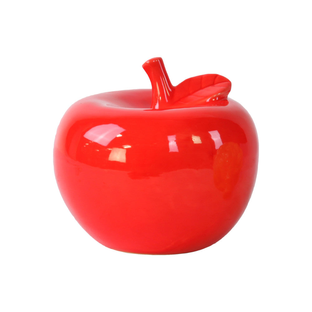 Pleasing Ceramic Apple Figurine- Large- Red