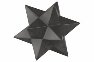 Metal 12 Point Stellated  Icosahedron Sculpture Large - Gray