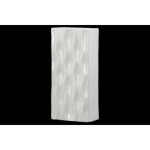 Ceramic Tall Rectangular Vase Large Gloss Finish White