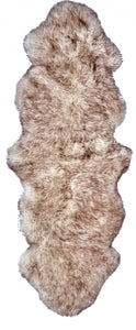 24" x 72" x 2" Gradient Chocolate Double Sheepskin - Area Rug