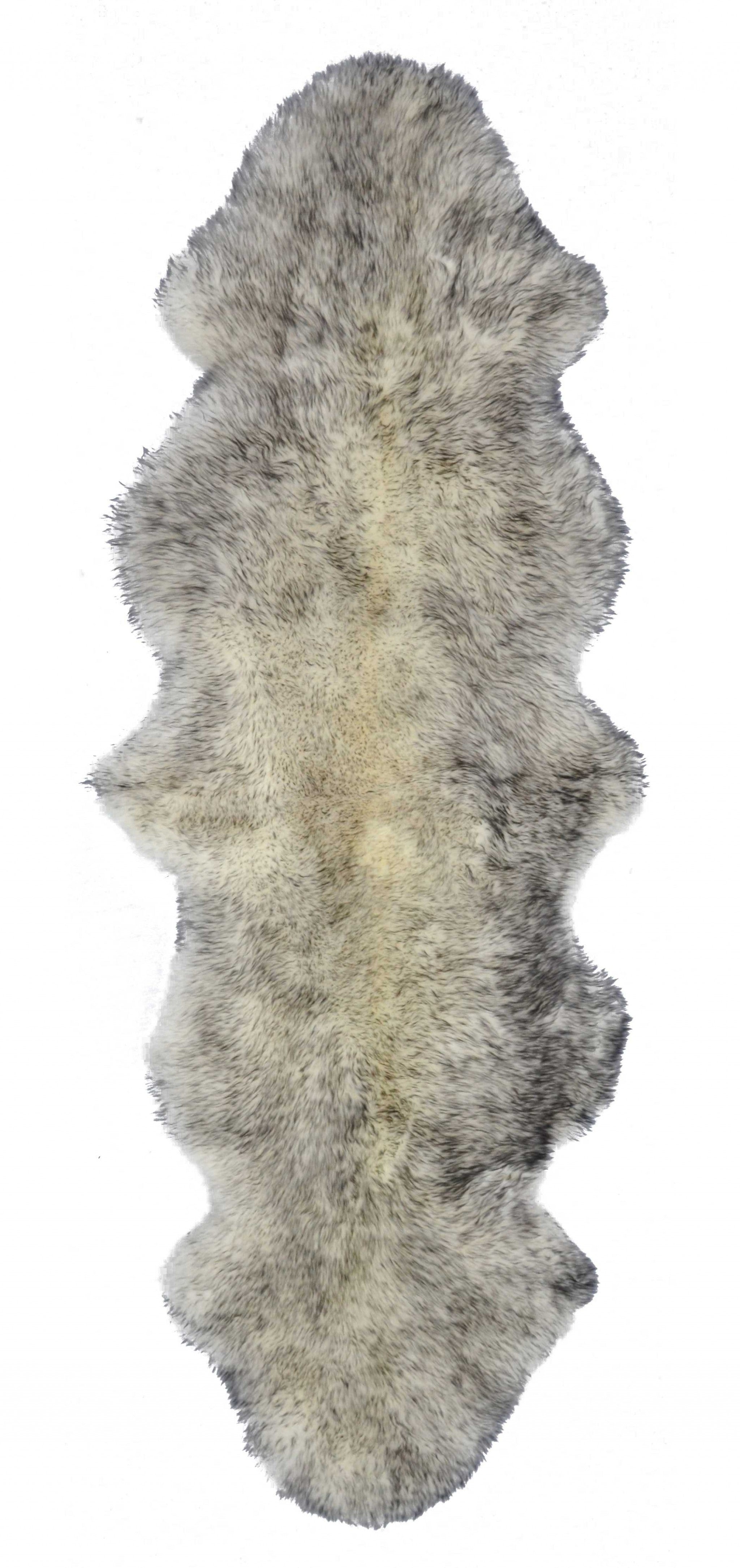 24" x 72" x 2" Gradient Gray Double Sheepskin - Area Rug