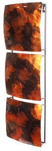 Vertical 3-Panel Metal Wall Decor - Copper, Brown And Gold Lacquered