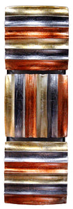 Vertical 3-Panel Metal Wall Decor - Copper, Gold And Pewter Lacquered